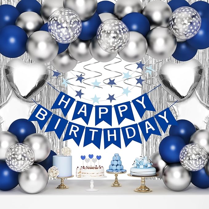 Birthday Decorations for Men, Happy Birthday Balloons for Party Decor Suit For by HGH