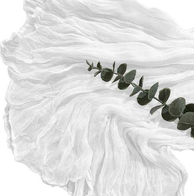 12Pack White Cheesecloth Table Runner 20x120inch Gauze Table Runners | Boho - Image 5