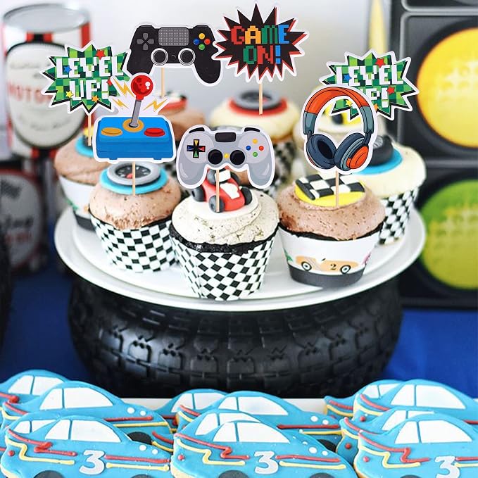 36 PCS Video Game Cupcake Toppers Assembled Game On Controllers Cupcake Picks - Image 4