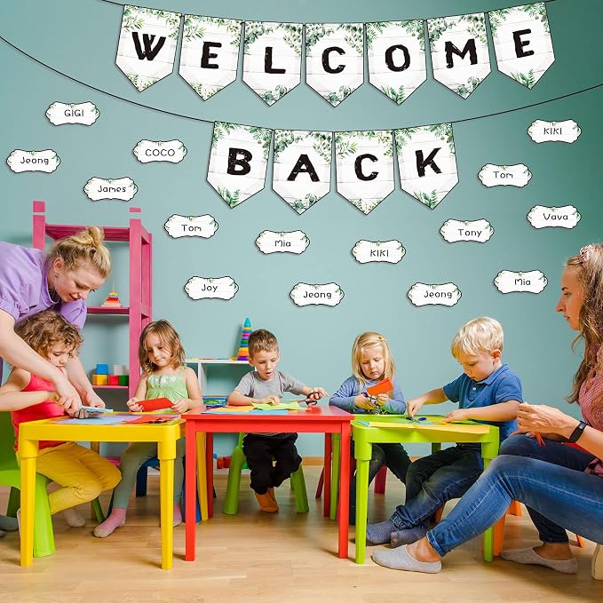 Welcome Back Banner for Classroom Decorations, Eucalyptus Welcome Bulletin - Image 4
