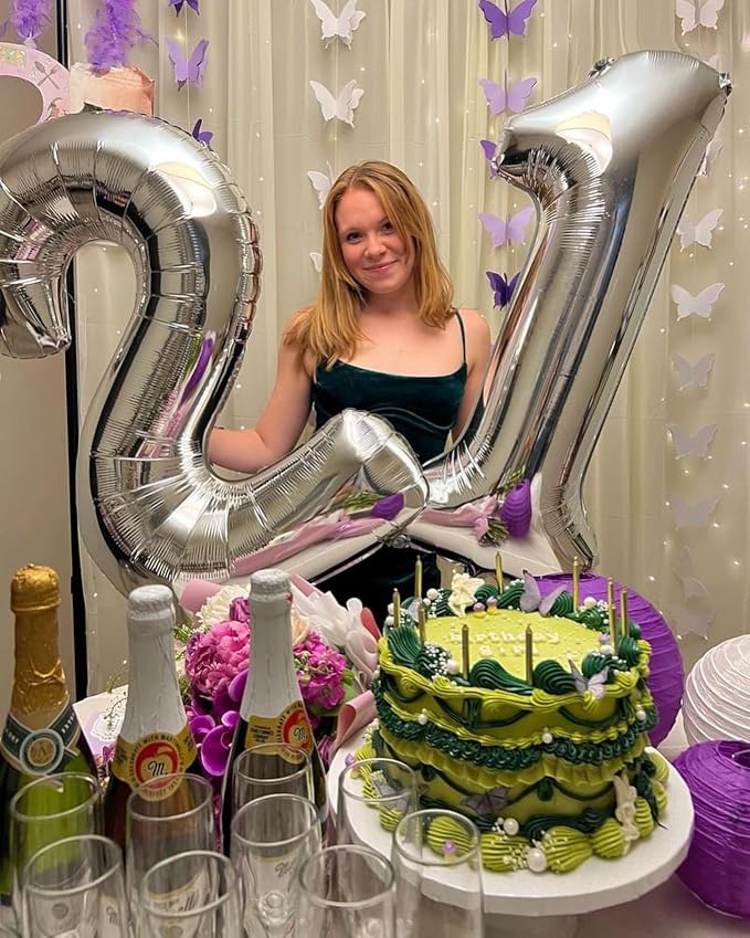 Silver Number 21 Balloon 40 Inch - Image 3