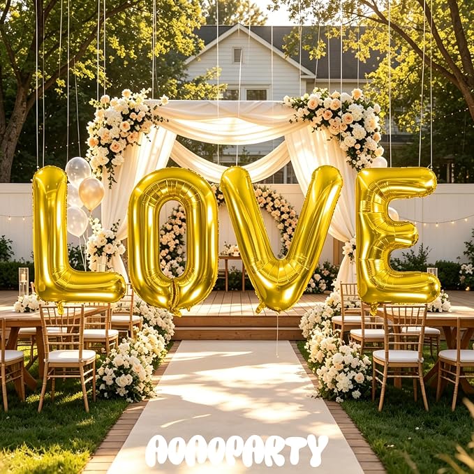 Letter Balloons Gold 40 Inch C Large Giant Big Foil Mylar Balloon | - Image 5
