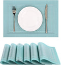 SHACOS Woven Vinyl Placemats Set of 6 Wipe Clean Place Mats by SHACOS