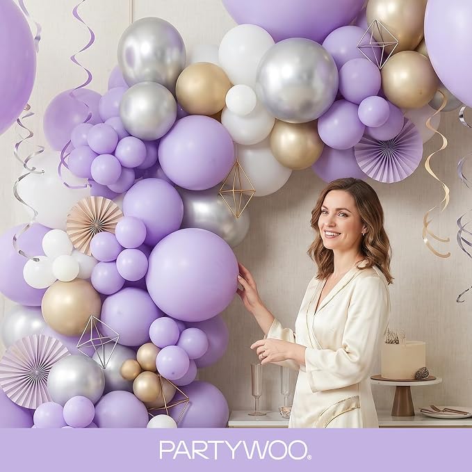 PartyWoo Lavender Balloons 127pcs Light Pastel Purple Lilac Different Sizes | - Image 9