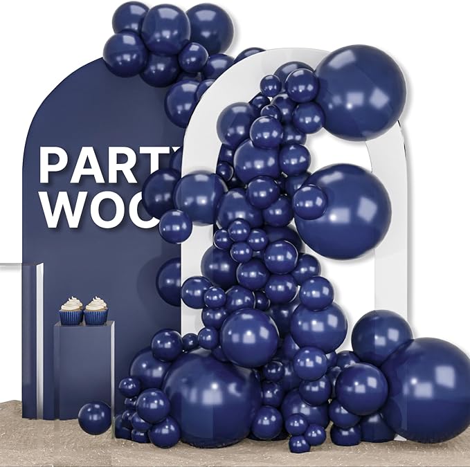 PartyWoo Navy Blue Balloons 155pcs Dark Blue Color 18 12 10 5 Inch | Balloons by PartyWoo