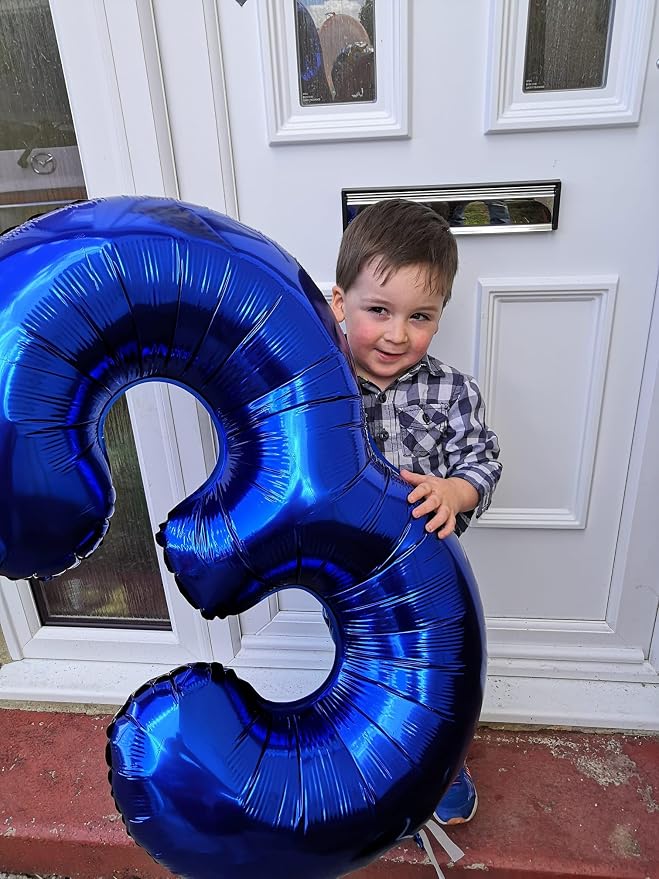 Night Blue Number 3 Balloon 40 Inch - Image 3