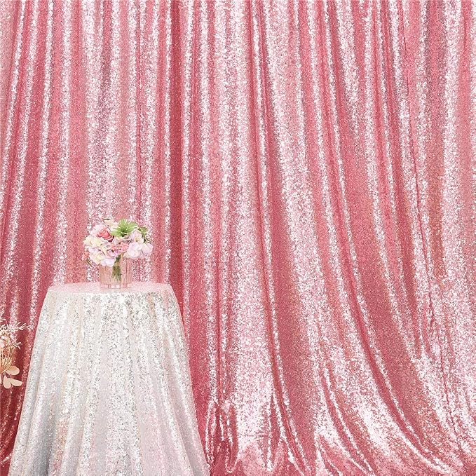 Eternal Beauty Fuchsia Pink 3mm Sequin Backdrop 8x8 Ft - Image 4