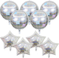 9 Pcs Disco Ball Balloons and Star Balloons 22/18 4D Ball Balloons Laser by Froova