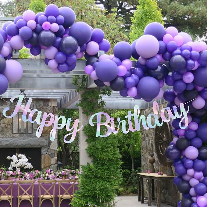 Iridescent Happy Birthday Banner - Image 4