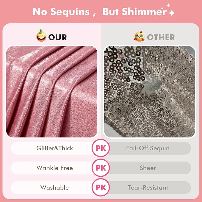 50x10ft Shimmer Rose Gold Sequin Backdrop Curtain - Image 4