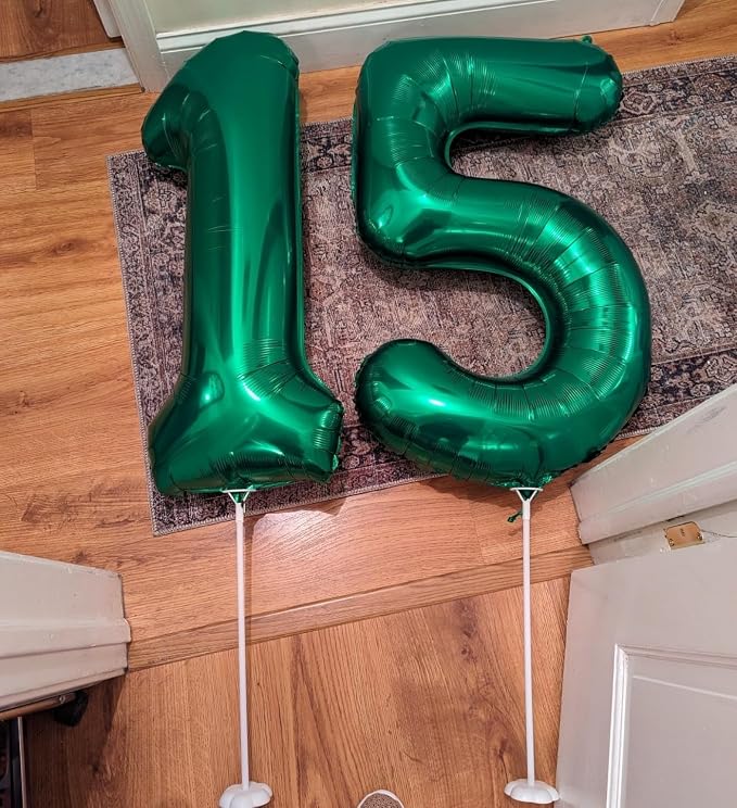 50 Balloons Number for 50th Birthday Decorations Women Men, Dark Green | 40In - Image 4