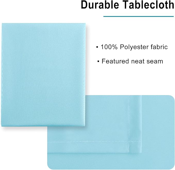 Hiasan Square Tablecloth - Spillproof and Waterproof Washable Table Cloth for Dining Room Kitchen Birthday Party, 54 x 54 Inch, Sky Blue