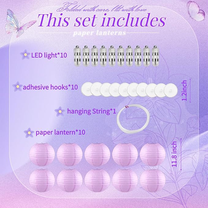 Light Purple Chinese Paper Lanterns - Image 4