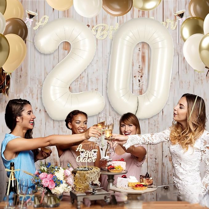Cream White Number 37 73 Balloon - Image 6