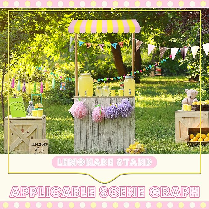 Boao 4 Pack Circus Awning Decoration 3D Stripe Cardboard Awning Carnival Wall - Image 4