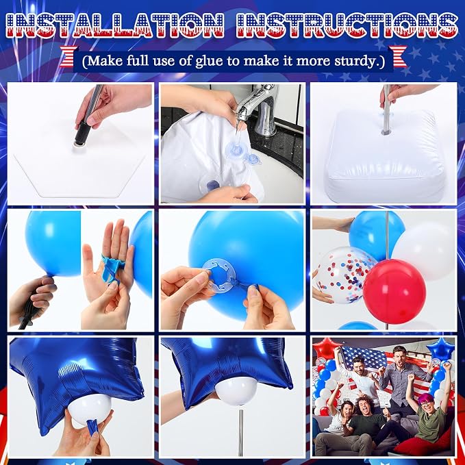 Kasyat 2 Sets 4th of July Balloon Column Stand Kit - Image 5