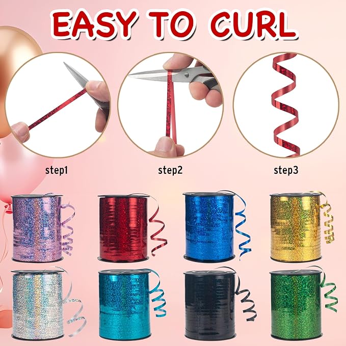 500 Yards Curling Ribbon, Shiny Metallic Balloon String - Image 5