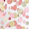 Champagne Gold Rose Pink Polka Dot Garland Champagne Dusty Pink Circle Dot by pinkblume