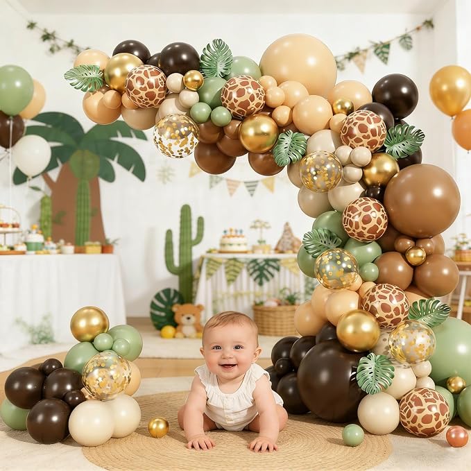 Sage Green Brown Balloon Garland Kit, Safari Balloon Garland Arch Kit - Image 5