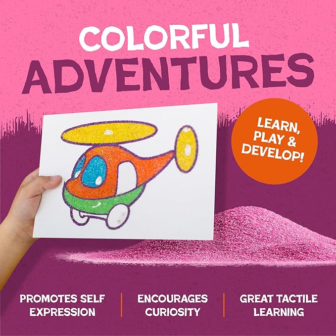 Hygloss Colored Sand for Crafts – 1 lb Bottle, Pink – Vibrant Colorful Fine Sensory Play Sand Art Kits for Kids – Classroom Activities for Children 3 4 5 6 7 8 9 10 11 12 – Safe for Ages 3+