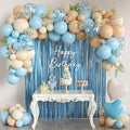 Light Blue Nude Sand White Balloons Arch Kit, Boy Baby Shower Balloons | 157 by MEBAY