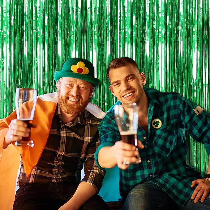 20 Pack Green Streamers Backdrop Jungle Party Decorations Foil Fringe Backdrop - Image 3