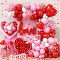 Valentines Day Balloon Arch Kit 114Pcs Red Pink White Balloon Garland Kit by Domgoge