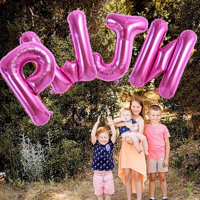 TONIFUL 40 Inch Large Rose Red Letter J Balloons, Giant Hot Pink Alphabet - Image 5