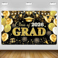 2026 Graduation Decorations Banner Black Gold Class of 2026 Grad Banner by Retyshiaphoto