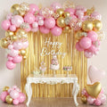 157PCS Pink and Gold Balloons Garland Arch Kit by MEBAY
