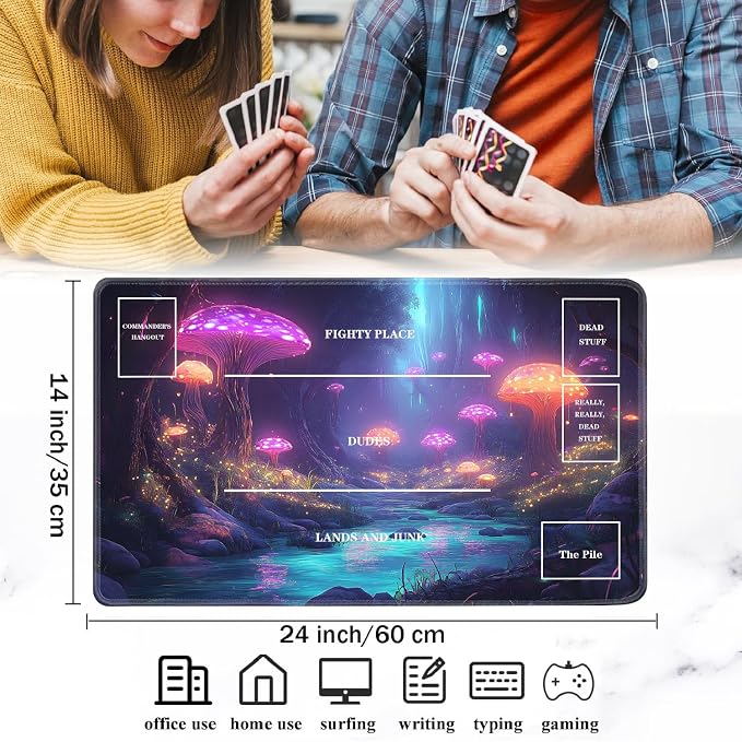 for TCG Playmat with Zones, Non-Slip Rubber Bottom Trading Card Game Mat with - Image 2