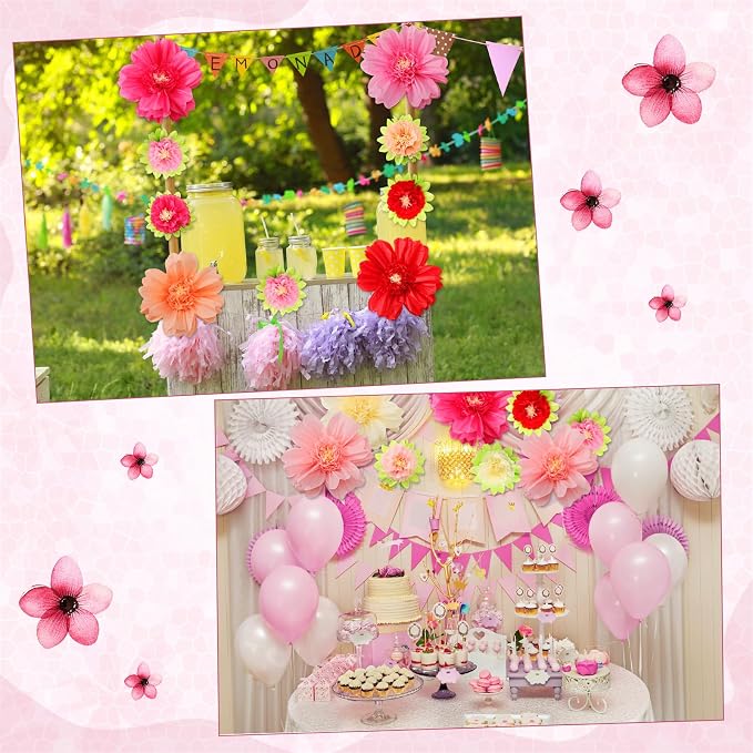 TaoBary Large Colorful Tissue Paper Flowers Giant Fiesta Paper Pom Poms - Image 5