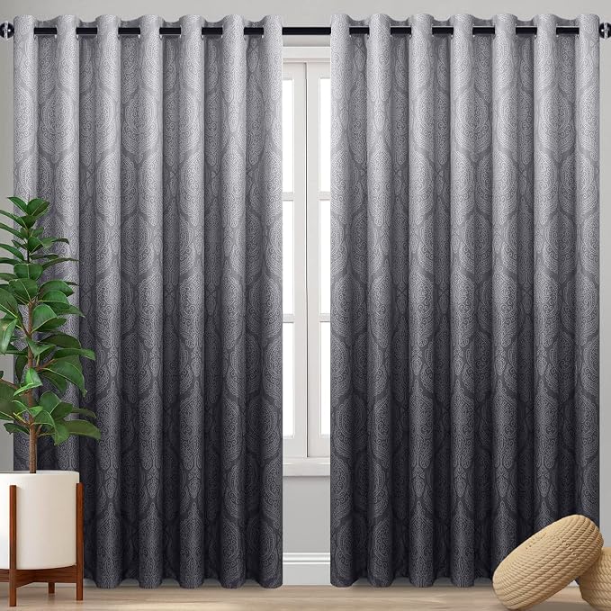 DWCN Grey Ombre Blackout Curtains by DWCN
