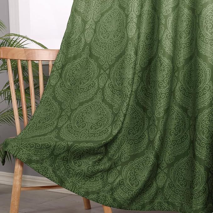 DWCN Avocado Green Ombre Room Darkening Blackout Curtains - Image 3