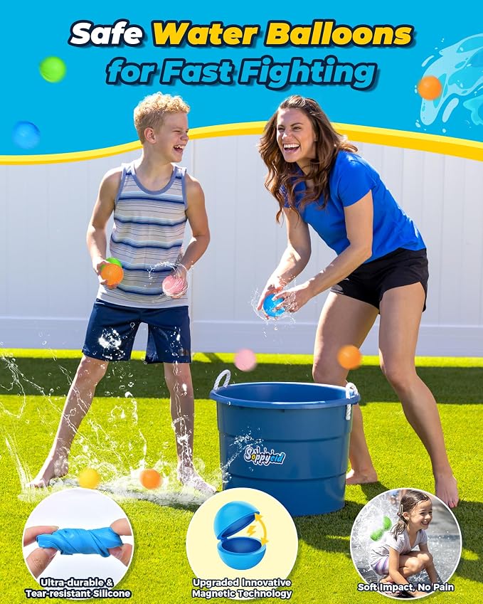 SOPPYCID 10PCS Reusable Water Balloons Quick Fill - Image 4