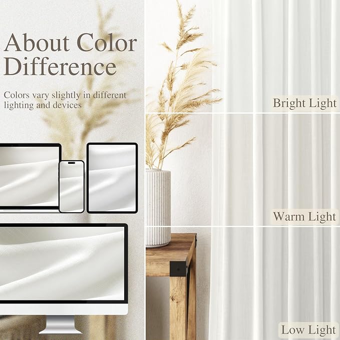 Semi Sheer Linen Curtains 120 Inches Long - Image 4