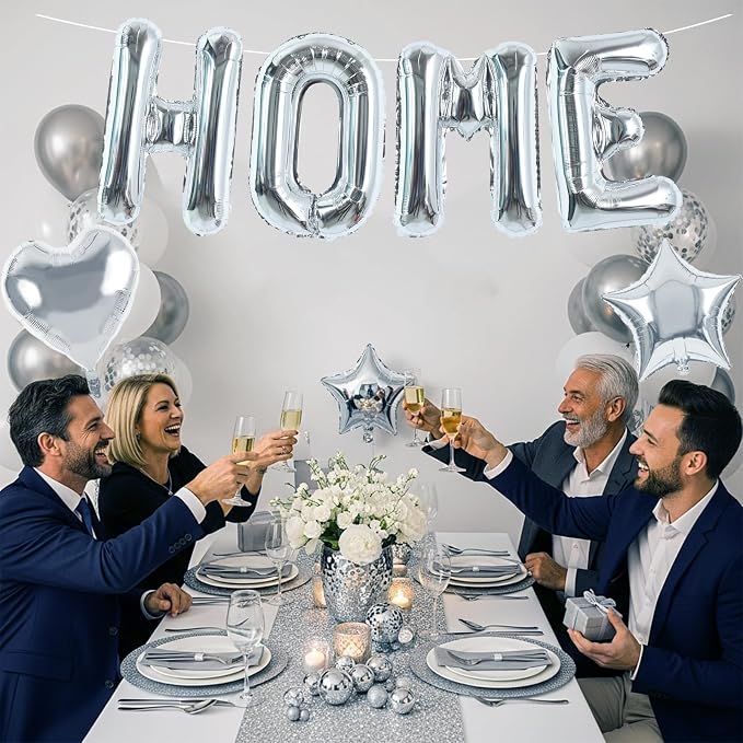 TONIFUL 40 Inch Large Silver Letter HOME Foil Balloons Alphabet Balloons | - Image 6