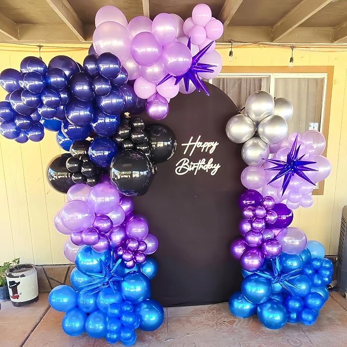 9Pcs Dark Purple Star Balloons, Large Explosion Star Foil Balloons, Metallic - Image 6