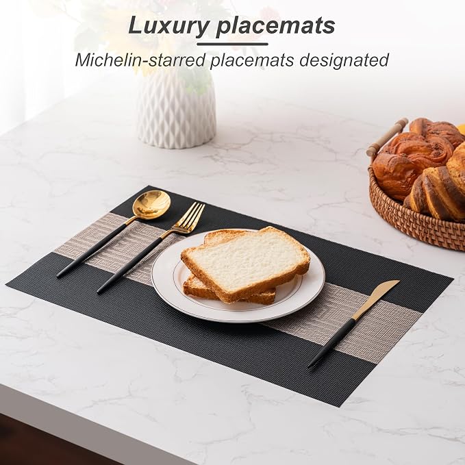 Placemats Set of 6 Washable Indoor | Outdoor Vinyl Place Mats - Image 5
