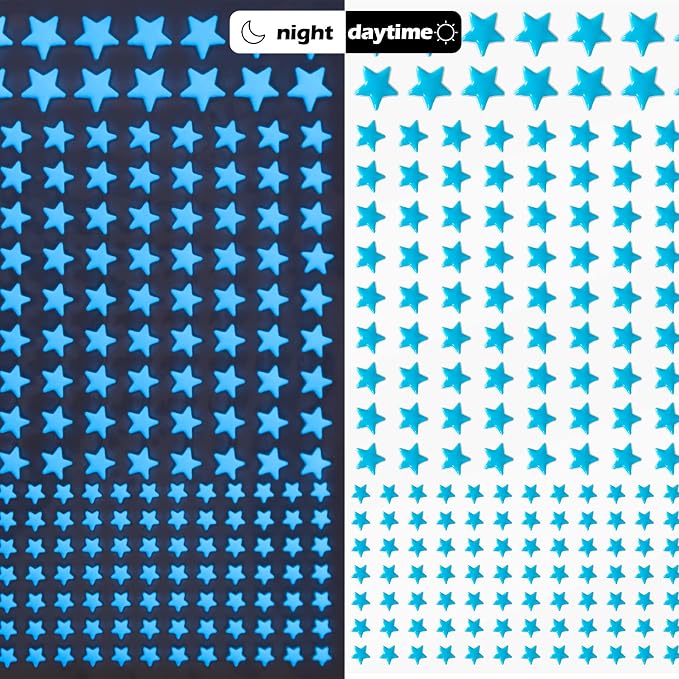 Glow in The Dark Stars for Ceiling Decal Decor 633 Pcs Realistic 3D Sticker | - Image 4