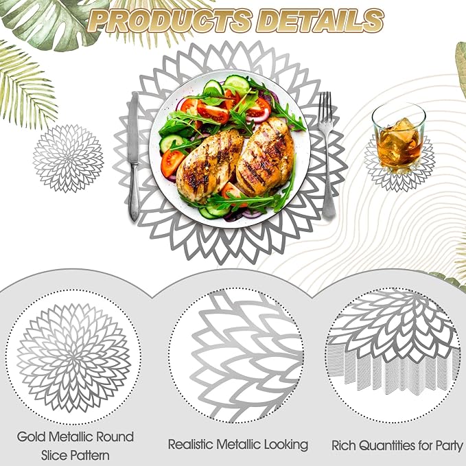 Geosar 200 Disposable Paper Placemats and Coasters Set Summer Hawaiian Luau - Image 3