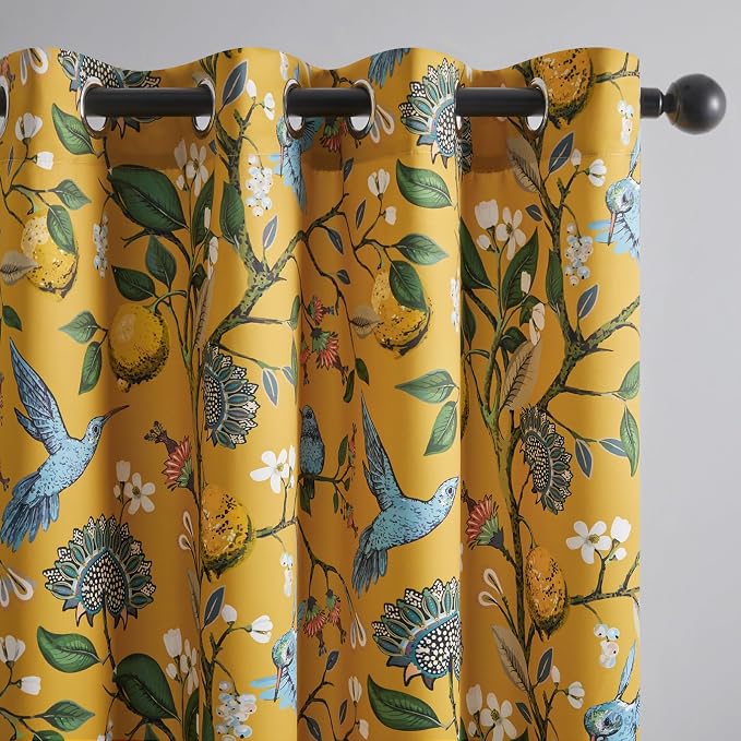 Topfinel 102 Inches Long Mustard Yellow Luxury Curtains by Topfinel