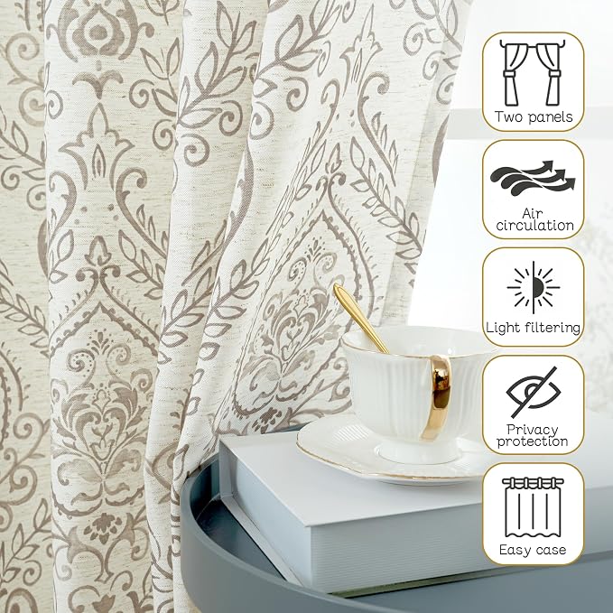 Linen Curtains 54 inch Length 2 Panels - Image 7