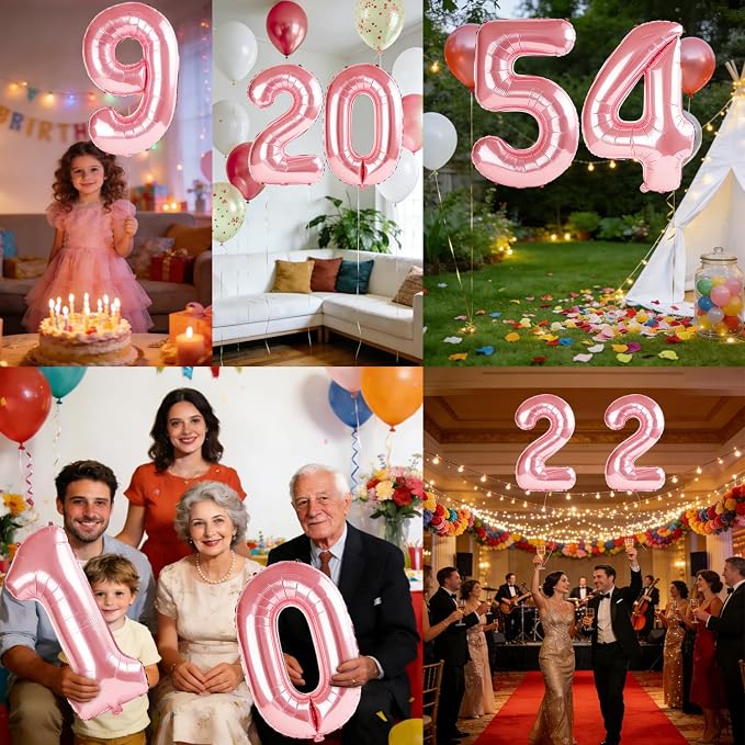 40 Inch Number 54 Balloons for 54th Birthday Party Decorations, 0-100 Jewelry - Image 7