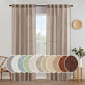 MIULEE Taupe Linen Curtains 37x84 Inch Soft Thick Linen Window Drapes | 84 Inch by MIULEE
