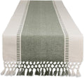 DII Dobby Stripe Table Runner, 13x108 Artichoke & Cream Background by DII