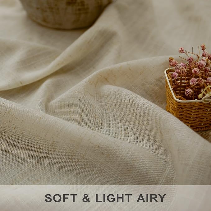 90 Inch Linen Curtains 2 Panels - Image 3