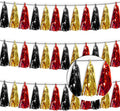3P Red-Black Gold Tassel Banner Garland Metallic Foil Fringe Banner Tinsel by FENGNIAN