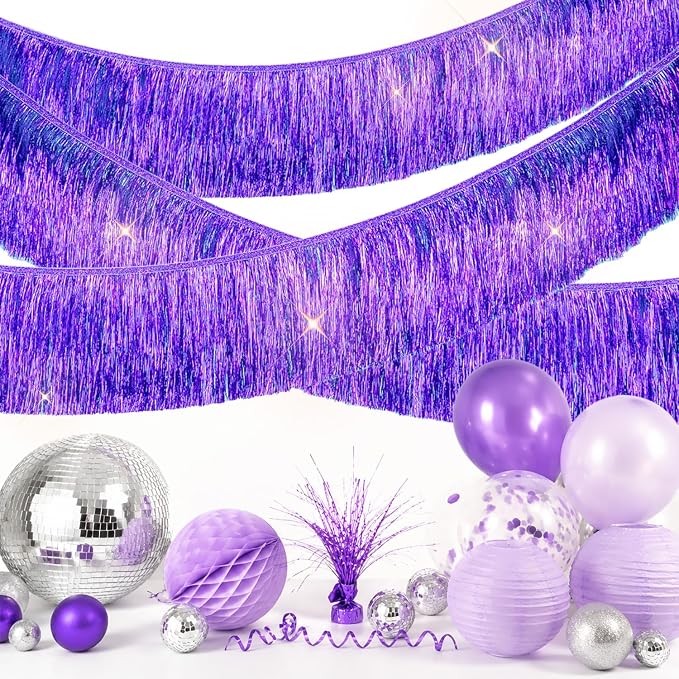 2 Pack Lavender Purple Tassel Garland Fringe Banner Perfect by Rovplus
