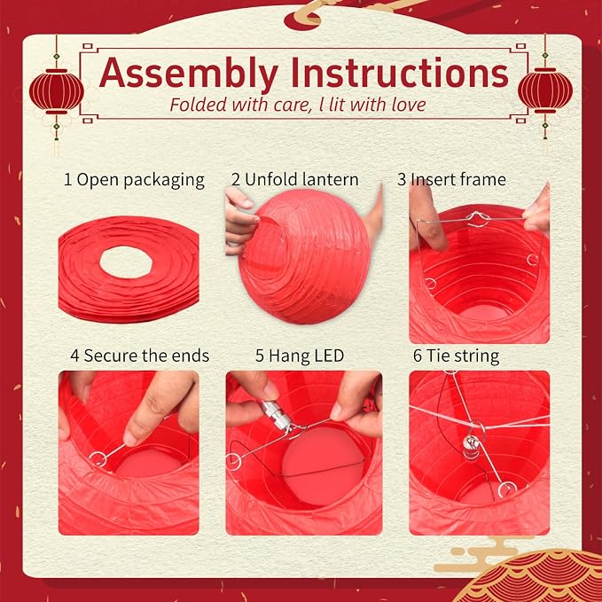 Red Chinese Paper Lanterns - Image 7